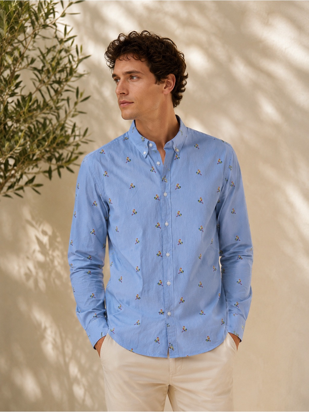 Bonobos Men’s Maracas Tailored Slim Fit Button Down Blue Shirt Size Medium